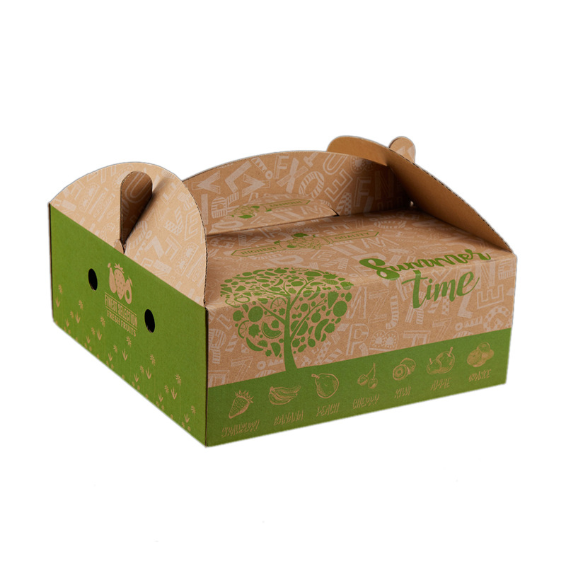 Custom corrugated gift packaging box with handle 