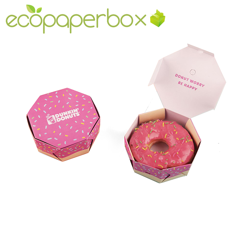 Custom single donut packaging doughnut favor boxes supplies 