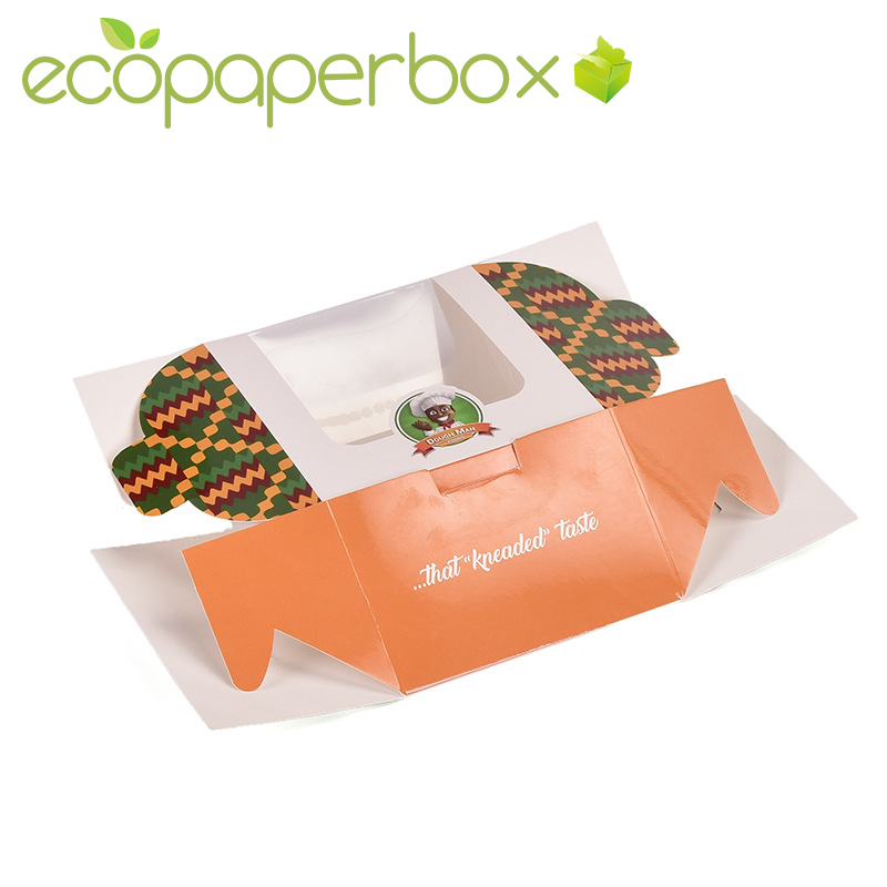 Custom donut box with window personalised food packaging from China Manufacturer
