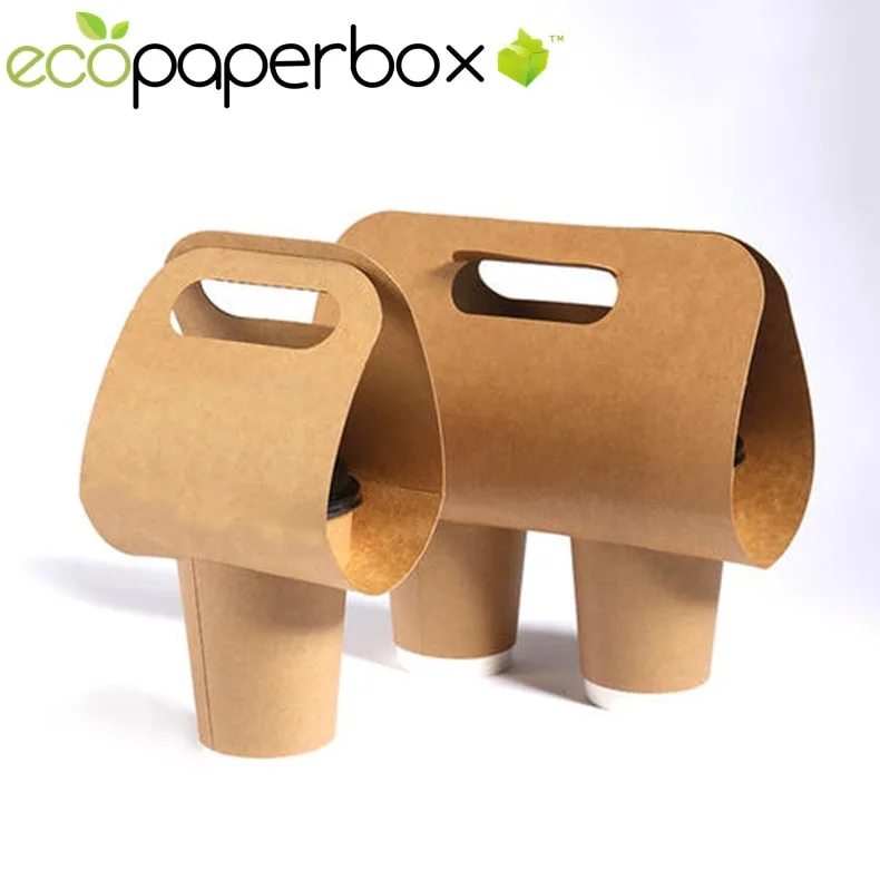 Coffee To Go Carriers Kraft Paper Drink carrier with handle