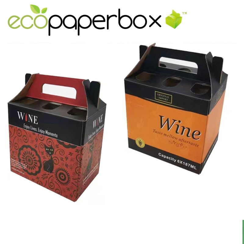 Custom 3 Bottles Wine Cardboard Corrugated Gable Boxes with Window  
