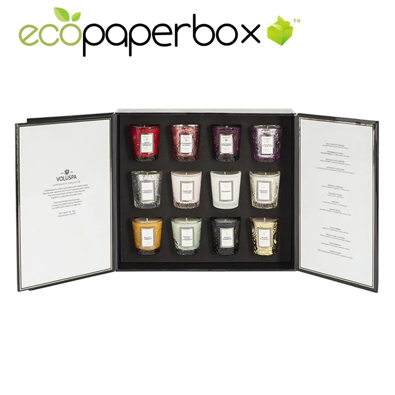Two Doors Rigid Gift Boxes with Magnetic Closing Lid for Candle Australia Market
