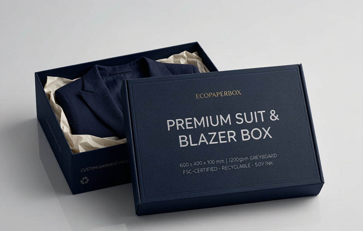 Custom Suit Box Rigid Garment Packaging Box for Blazers and Outerwear - 1